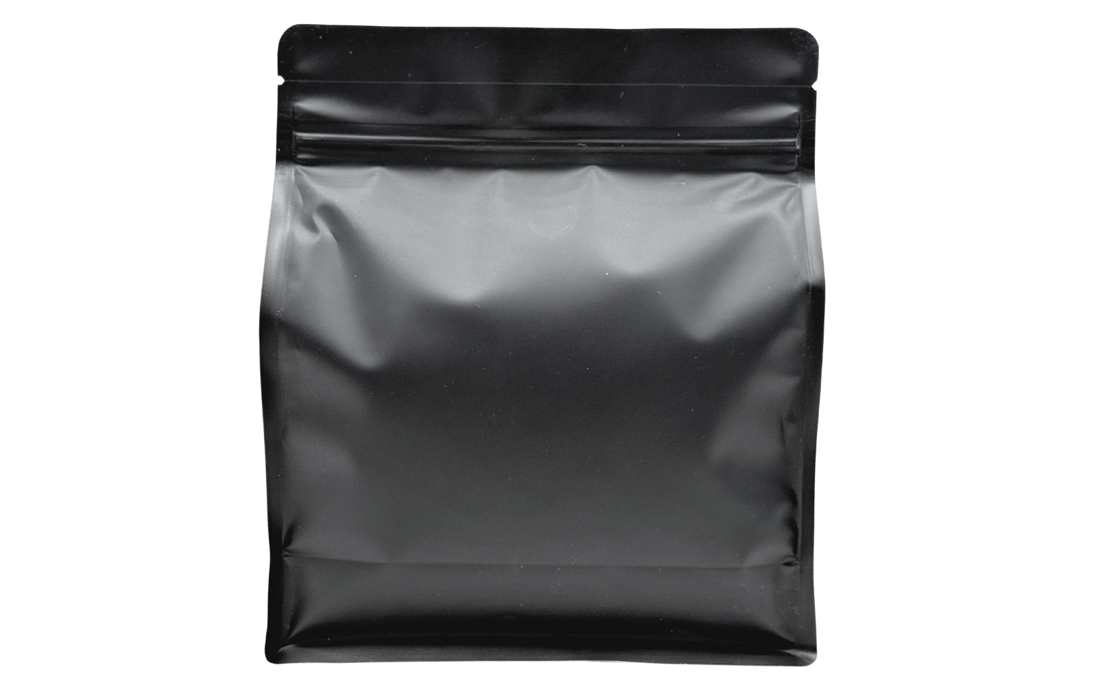 500 Stk. ♺ Kaffeebeutel für 1.000g in MATT SCHWARZ, Flachbodenbeutel aus MONO - Material, inkl. Ventil, Top - Zipper und Aromaschutz - kaffeeverpackung.com