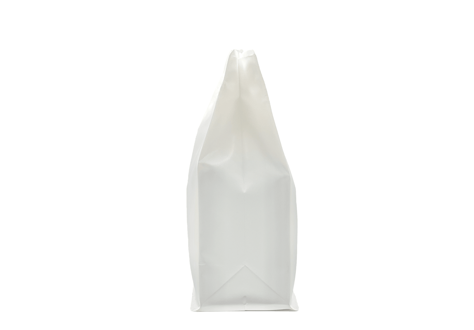 500 Stk. ♺ Kaffeebeutel für 500g in weiss - matt, Flachbodenbeutel RECYCLINGFÄHIG inkl. Ventil, Front - Zipper und Aromaschutz, mit Paper - Touch - kaffeeverpackung.com