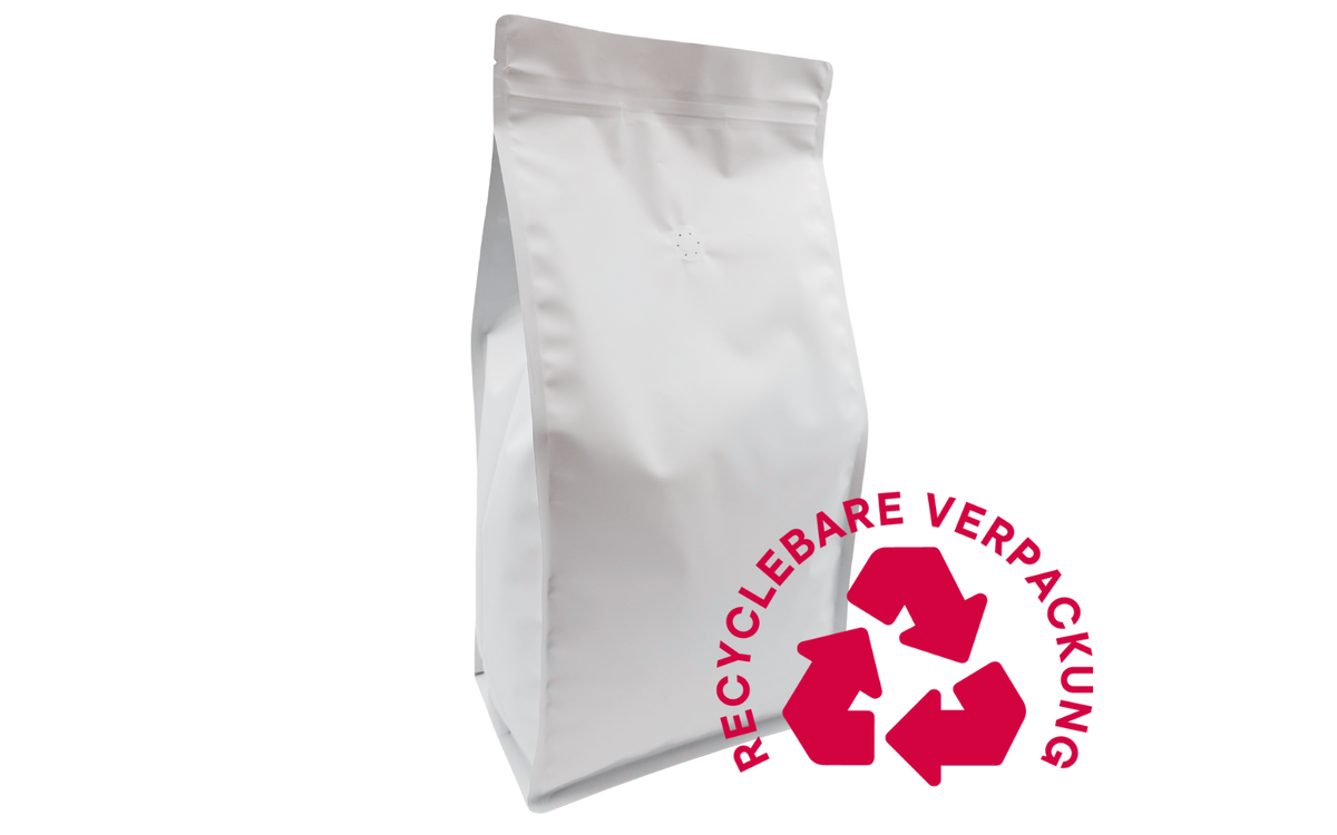 500 pcs brown coffee bags Flat-bottom bags RECYCLABLE incl. valve, front zip and aroma protection