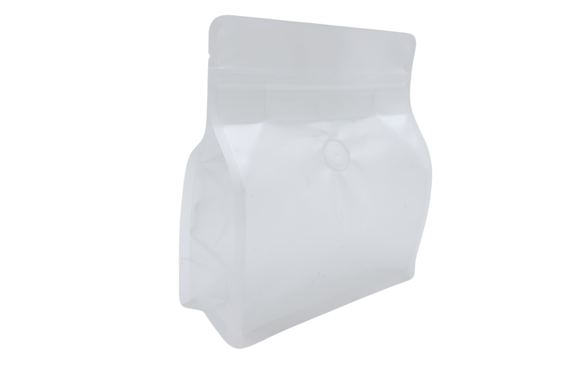 500 pcs brown coffee bags Flat-bottom bags RECYCLABLE incl. valve, front zip and aroma protection