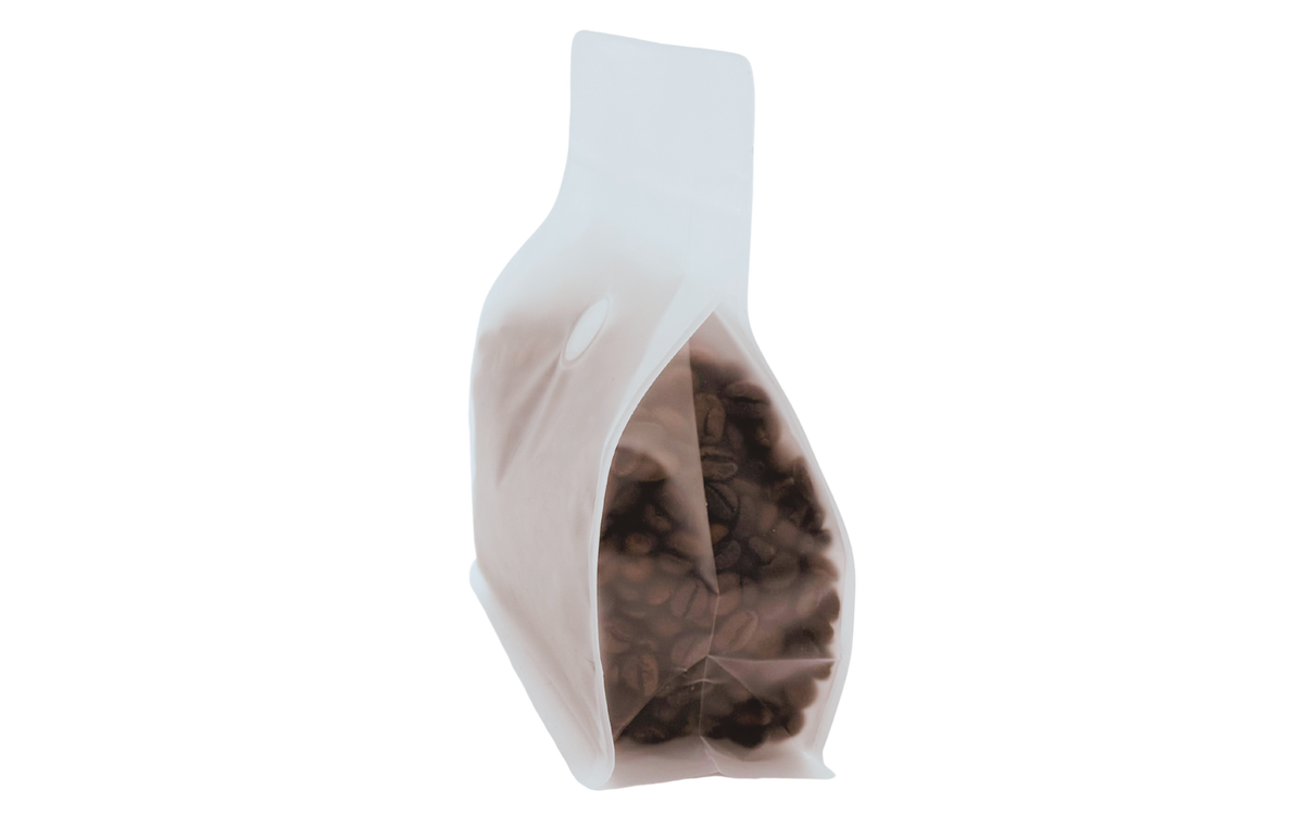 500 pcs brown coffee bags Flat-bottom bags RECYCLABLE incl. valve, front zip and aroma protection