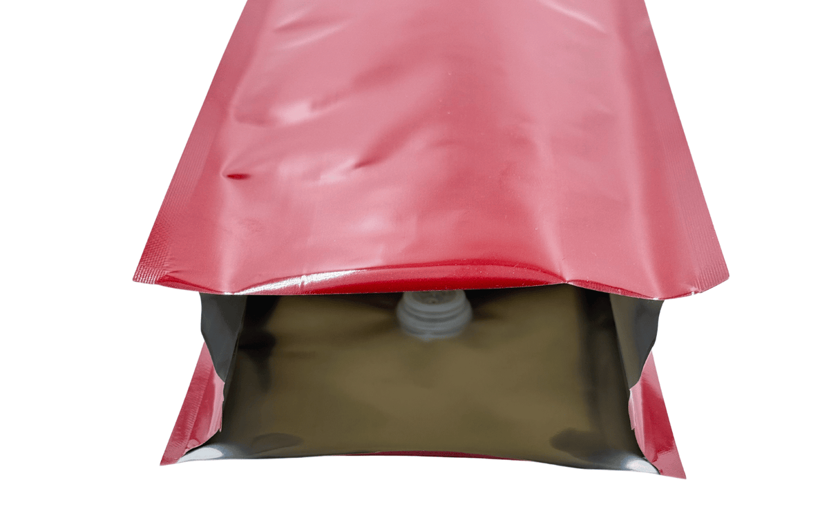 500 St. Kaffeebeutel, 4 - Naht Seitenfaltenbeutel in wein - rot inkl. Ventil und Aromaschutz - kaffeeverpackung.com