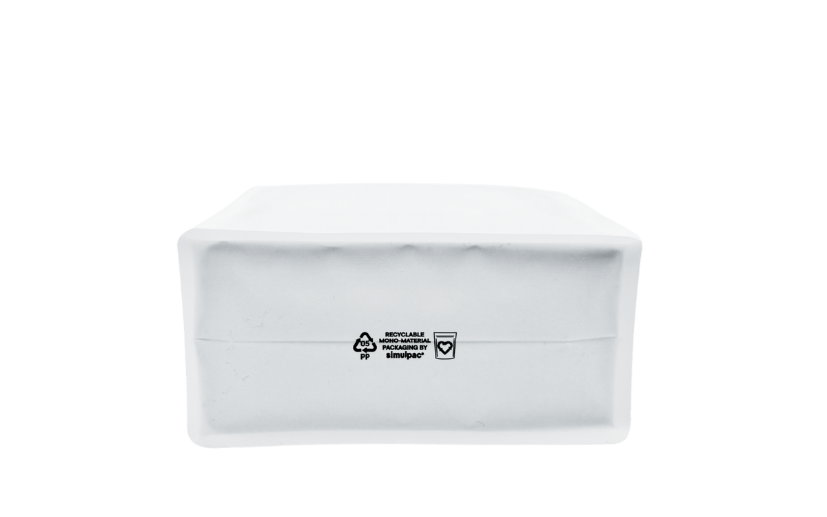 500 Stk. ♺ Kaffeebeutel Flachbodenbeutel RECYCLINGFÄHIG, aus MONO - Material, inkl. Ventil, Top - Zipper und Aromaschutz - kaffeeverpackung.com