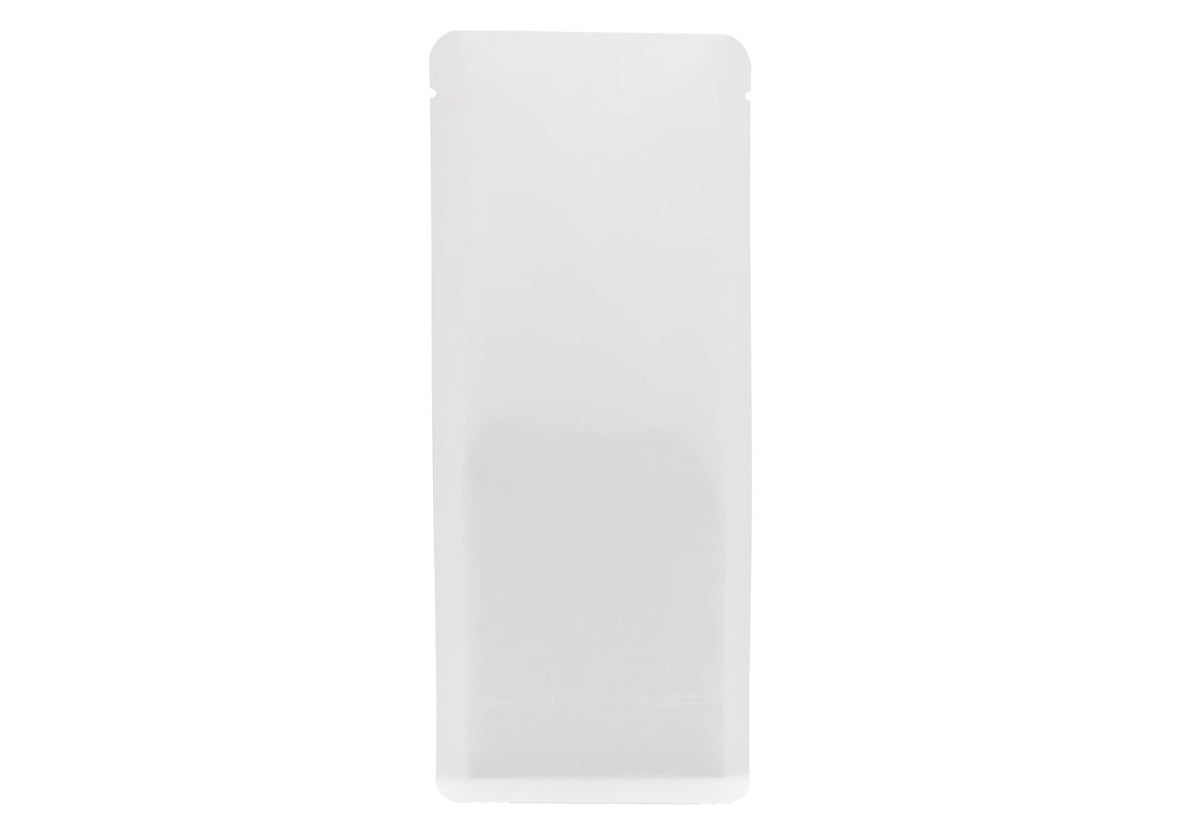 500 Stk. Kaffeebeutel für 1.000g, Flachbodenbeutel aus Kraftpapier WEISS inkl. Ventil - kaffeeverpackung.com