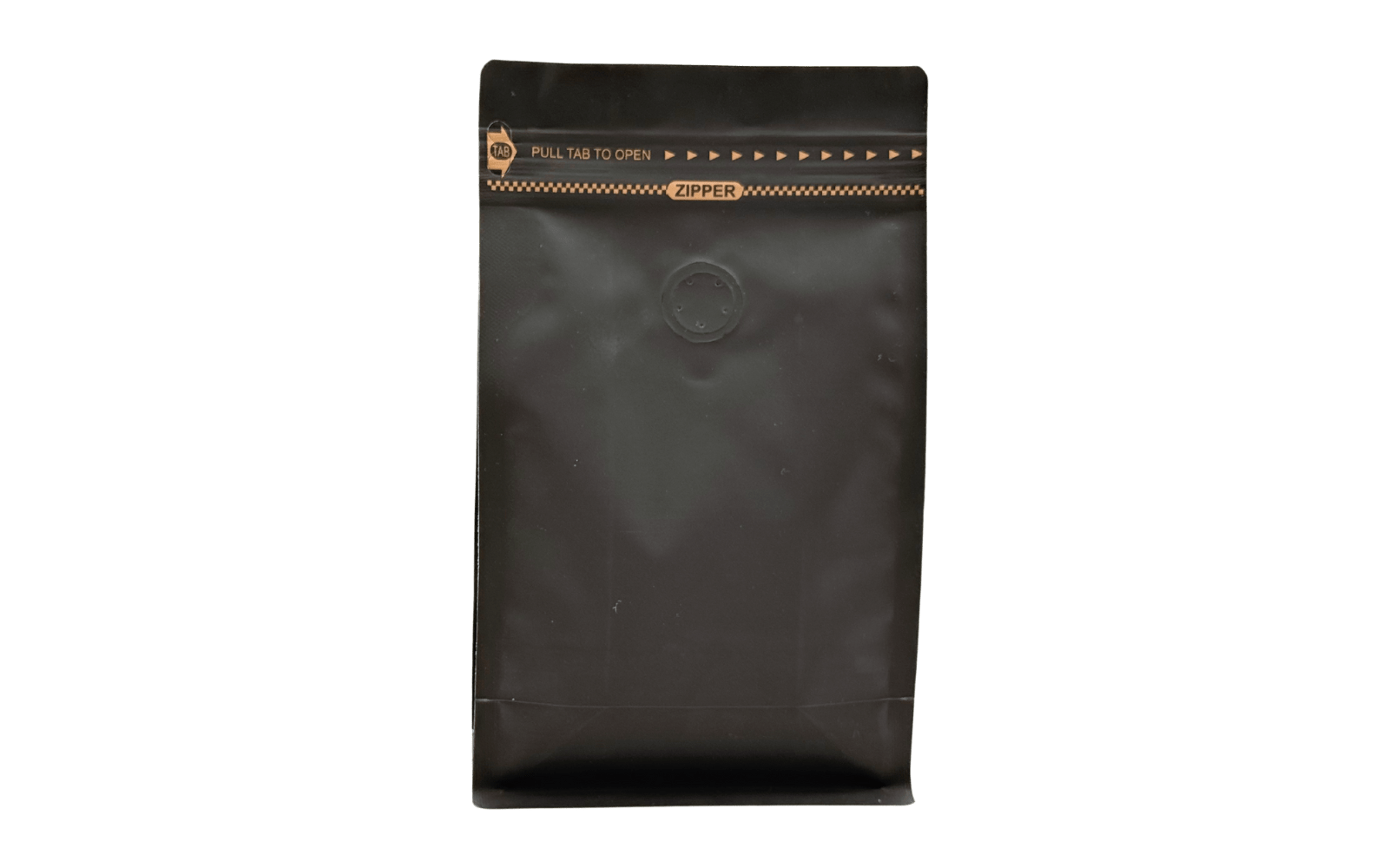 500 Stk. ♺ Kaffeebeutel für 1.000g in MATT SCHWARZ, Flachbodenbeutel aus MONO - Material, inkl. Ventil, Front - Zipper und Aromaschutz - kaffeeverpackung.com