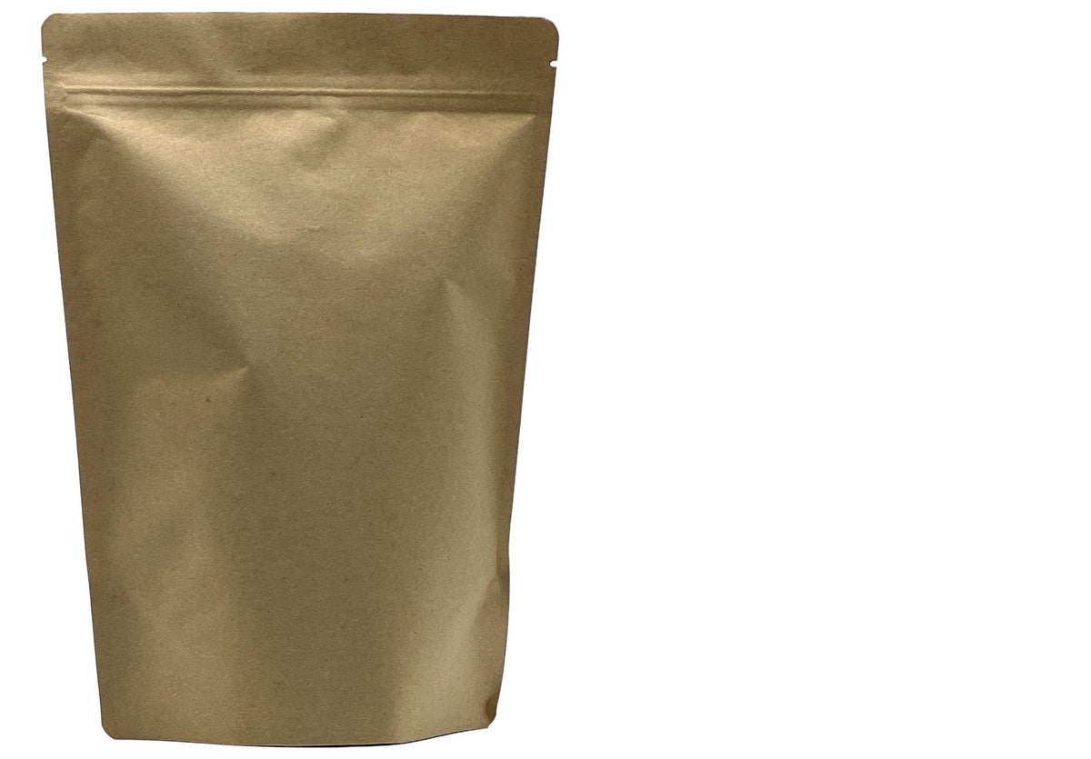 500 Stk. Kaffeebeutel für 1.000g, Standbodenbeutel/Doypack aus Kraftpapier BRAUN inkl. Ventil - kaffeeverpackung.com