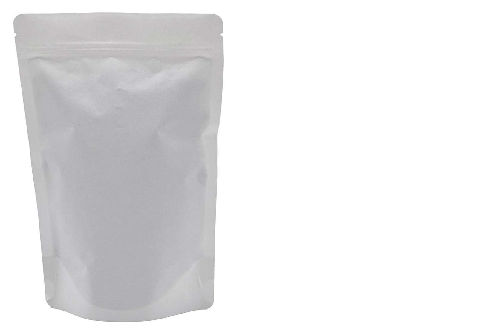 500 Stk. Kaffeebeutel für 1.000g, Standbodenbeutel/Doypack aus Kraftpapier WEISS inkl. Ventil - kaffeeverpackung.com