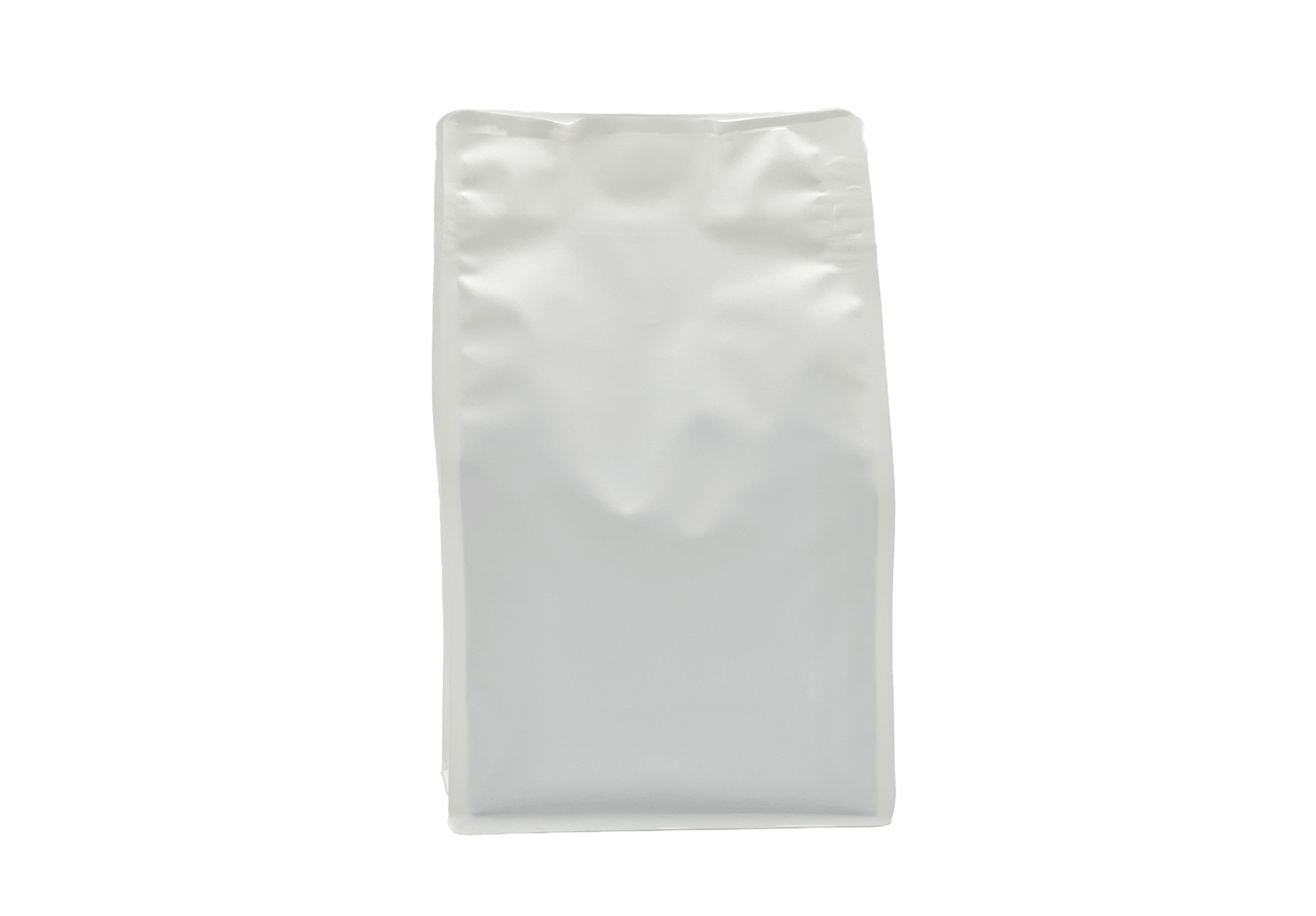 500 Stk. ♺ Kaffeebeutel für 500g in weiss - matt, Flachbodenbeutel RECYCLINGFÄHIG inkl. Ventil, Front - Zipper und Aromaschutz, mit Paper - Touch - kaffeeverpackung.com