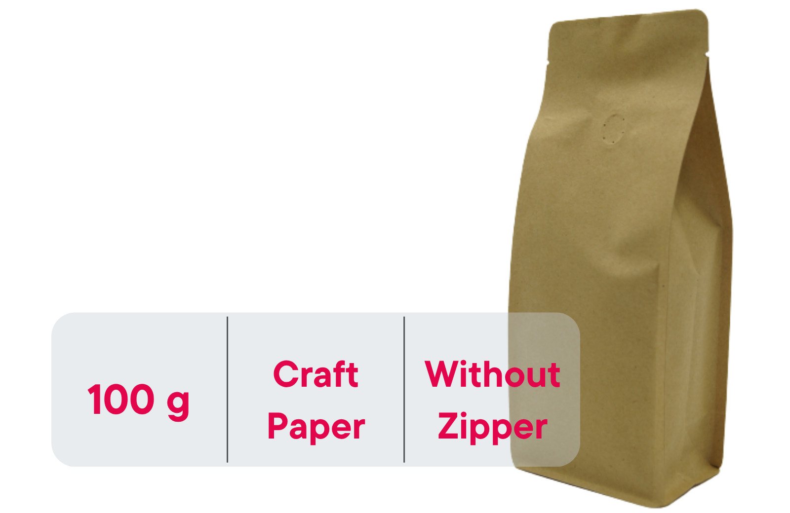 500 Stk. Kaffeebeutel für 100g, Flachbodenbeutel aus Kraftpapier BRAUN inkl. Ventil