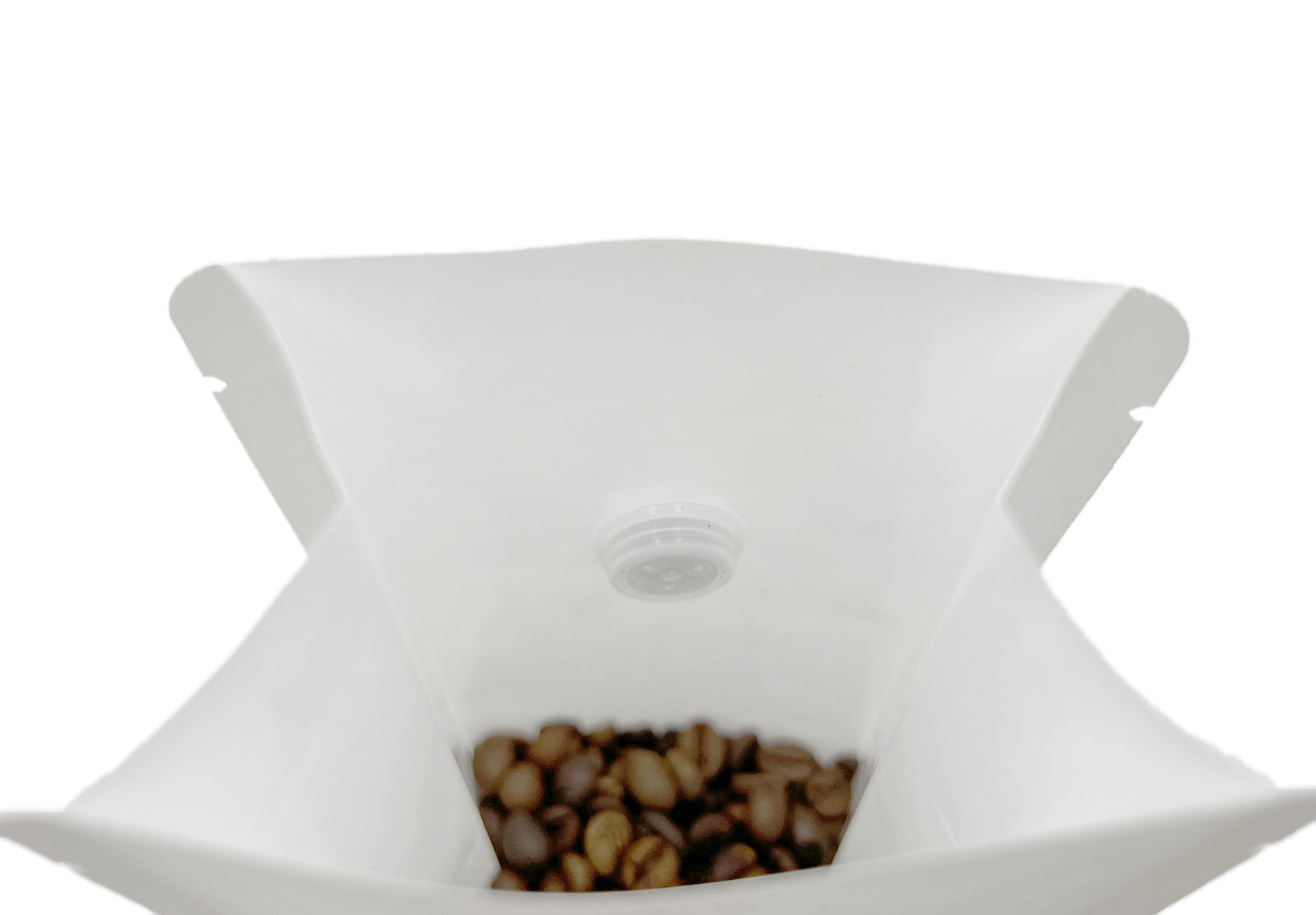 500 Stk. Kaffeebeutel für 500g, Flachbodenbeutel aus Kraftpapier WEISS inkl. Ventil