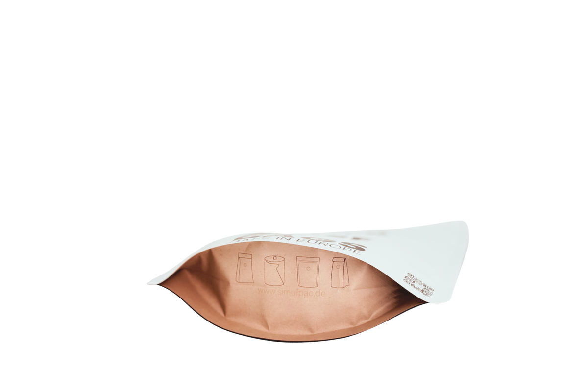 Invididuell bedruckte 250g Kaffeebeutel, 3000 Stück MOQ / 0,75€ pro Stück