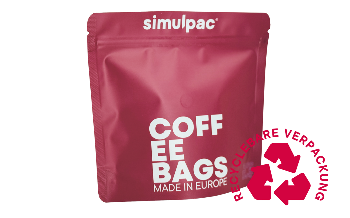 Invididuell bedruckte 250g Kaffeebeutel, 3000 Stück MOQ / 0,75€ pro Stück, Digitaldruck