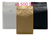 500 St. Kaffeebeutel Flachbodenbeutel aus Kraftpapier inkl. Ventil, Front Zipper und Aromaschutz - kaffeeverpackung.com