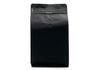 1.000 St. Kaffeebeutel Flachbodenbeutel aus Kraftpapier schwarz inkl. Ventil, Front Zipper und Aromaschutz