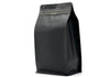 1.000 St. Kaffeebeutel Flachbodenbeutel aus Kraftpapier schwarz inkl. Ventil, Front Zipper und Aromaschutz